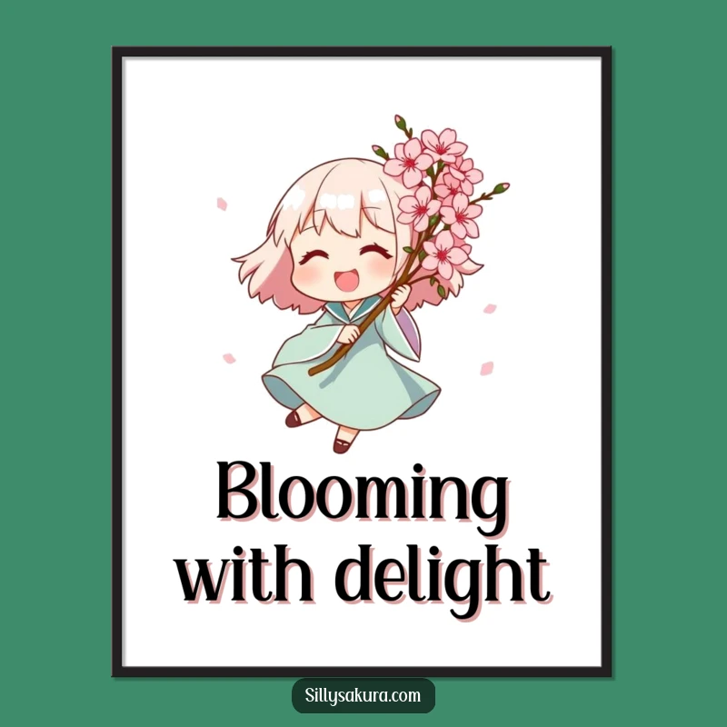 Funny Blossom Character Digital Art - Instant Floral Joy Print