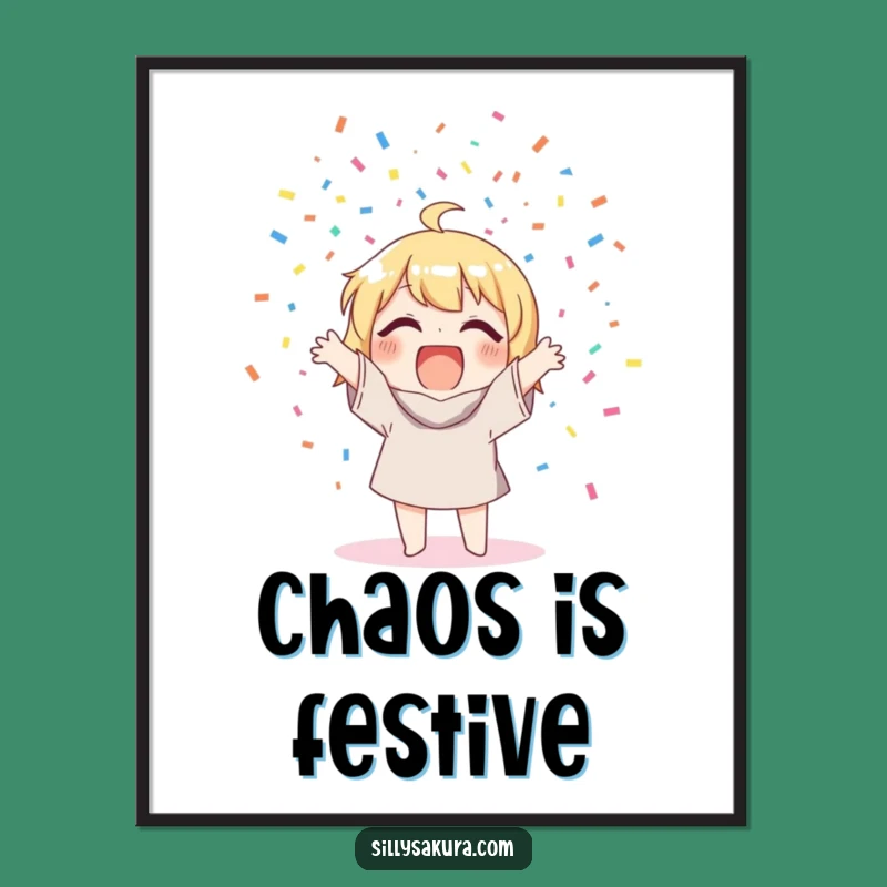 Funny Confetti Digital Art: Instant Joy! Festive Character Printable