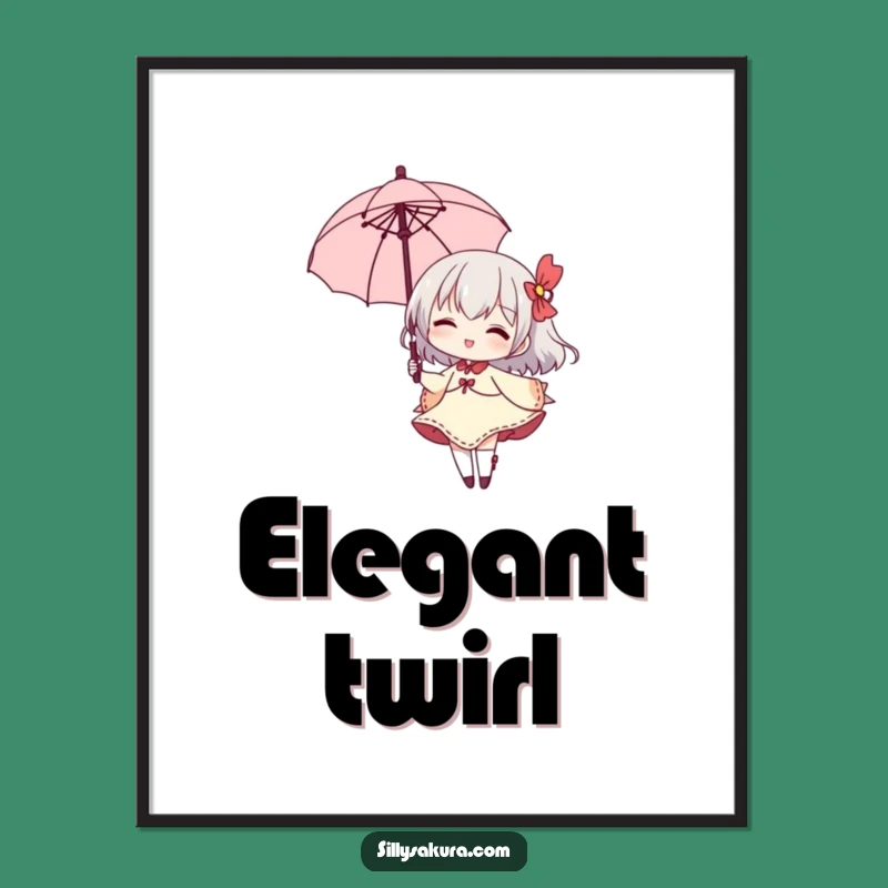Funny Parasol Twirl Digital Art: Instant Elegance & Humor