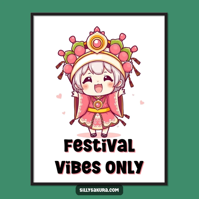 Funny Festival Kawaii Digital Art: Instant Festive Cheer, Perfect Gift