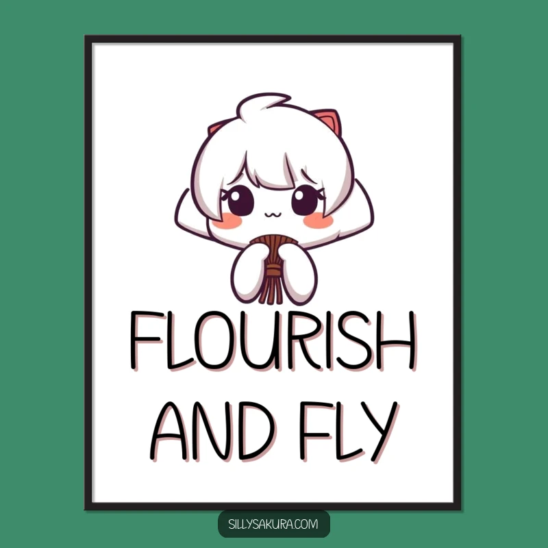Funny Japanese Fan Digital Art: Flourishing Character Download, Elegant Funny Gift