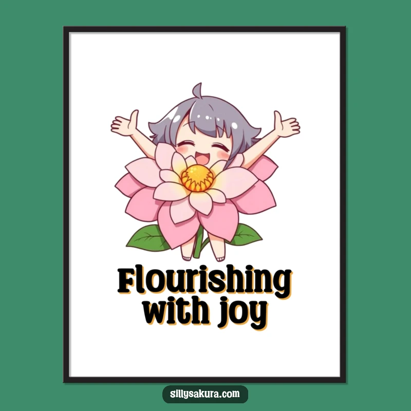 Funny Flower Embracer Digital Art: Instant Nature Decor - Perfect Funny Gift!