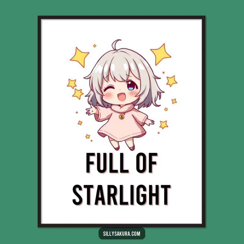 Funny Star Juggling Character Digital Art - Instant Cosmic Wall Decor