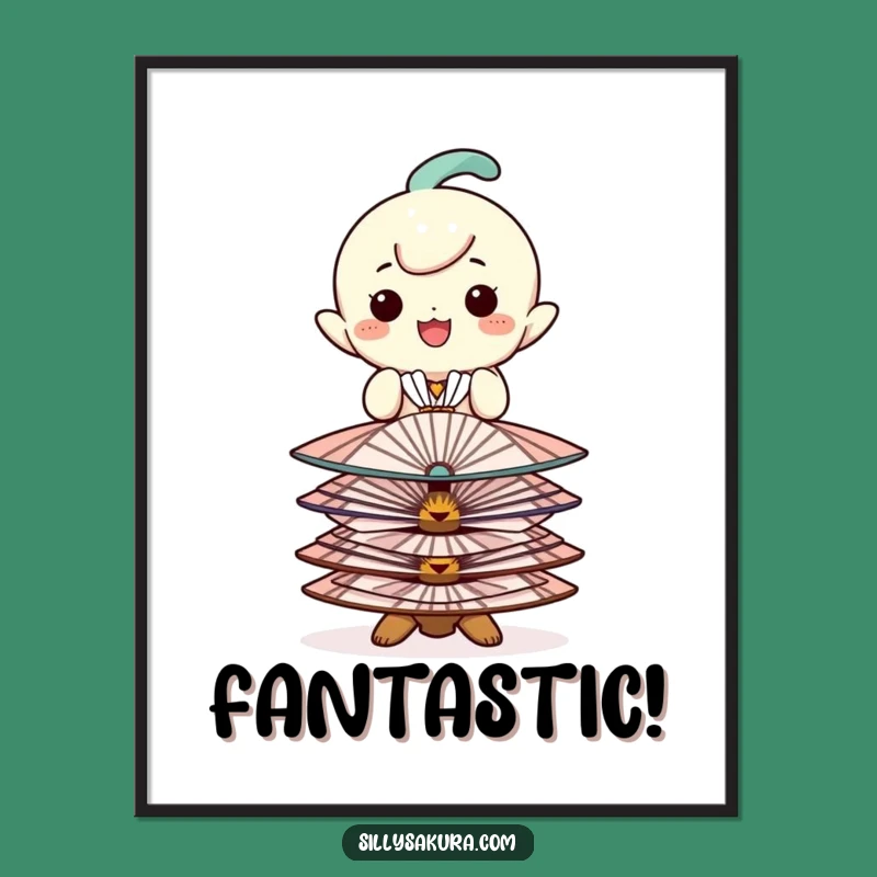 Funny Balancing Fan Character Digital Art - Elegant Wall Decor