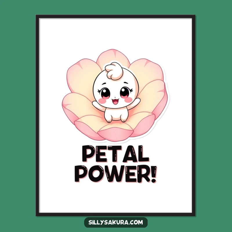 Funny Bouncing Petal Character Digital Art - Joyful Wall Decor