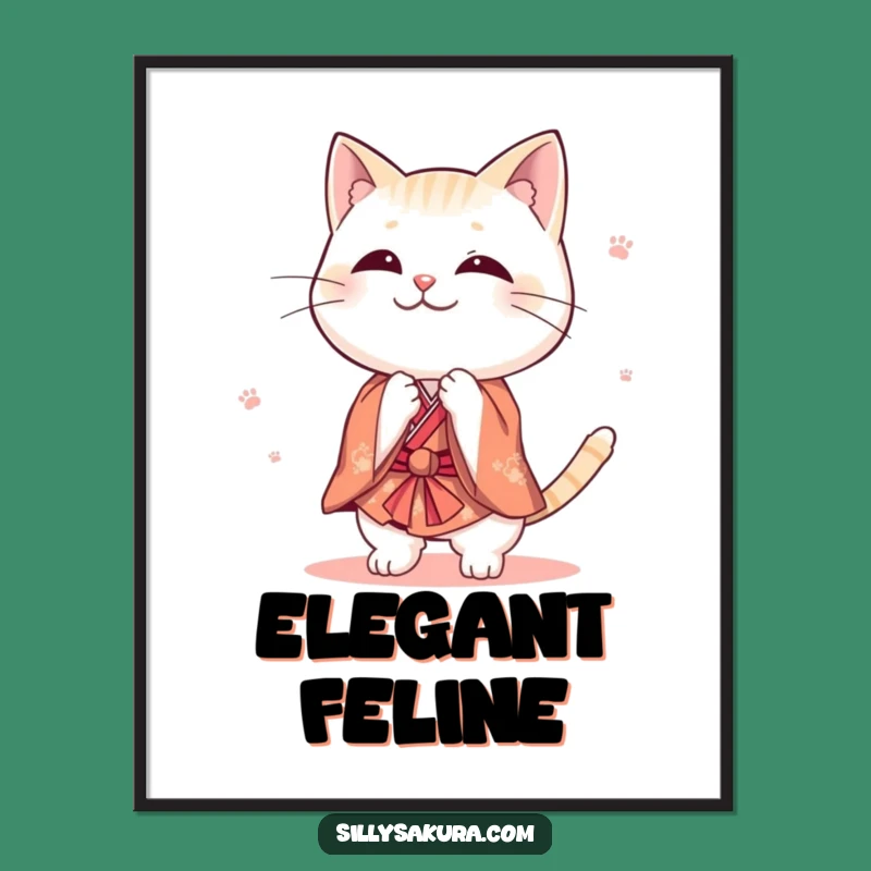 Funny Cat Kimono Digital Art - Instant Charm and Humor Gift!