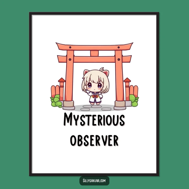 Funny Curious Torii Gate Digital Art: Instant Intrigue for Your Space