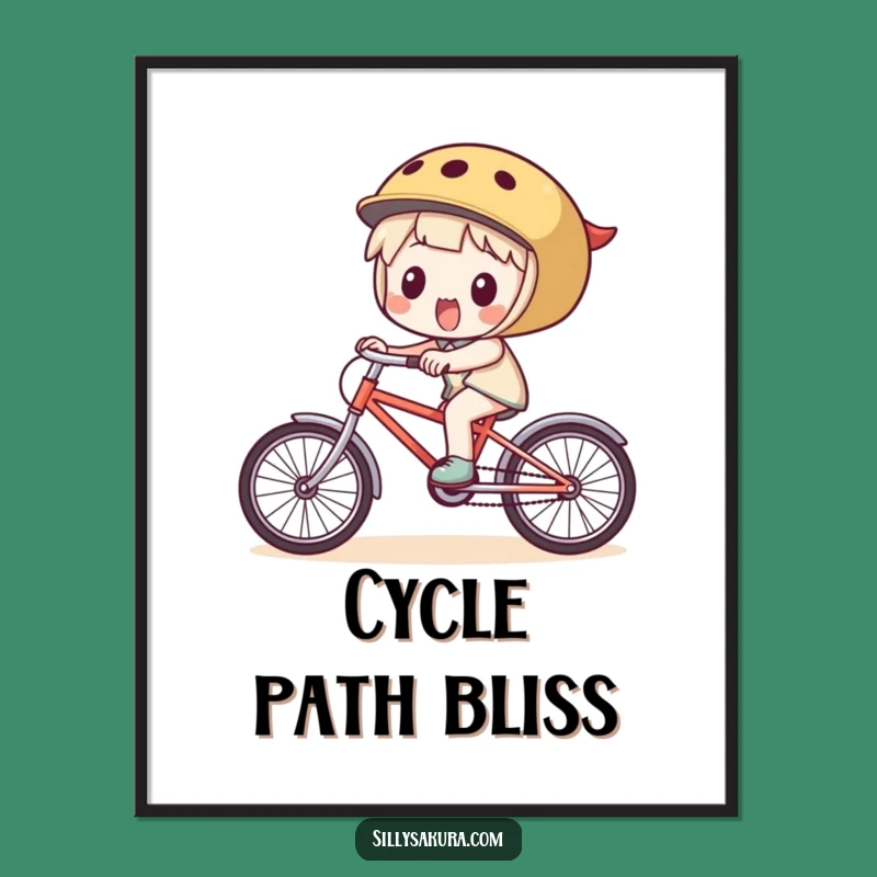 Funny Digital Art: Character's Bicycle Joy, Instant Hilarious Wall Decor