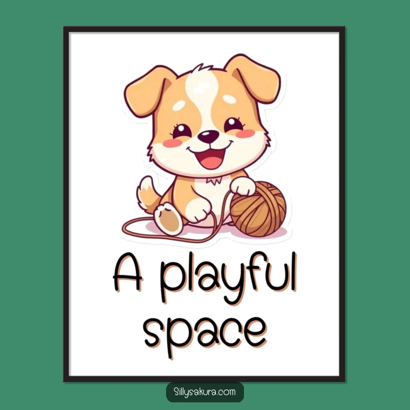 Funny Dog Yarn Digital Art: Instant Joy, Hilarious Gift for Walls