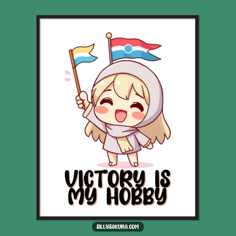 Funny Flag Waving Character Digital Art - Instant Joyful Decor