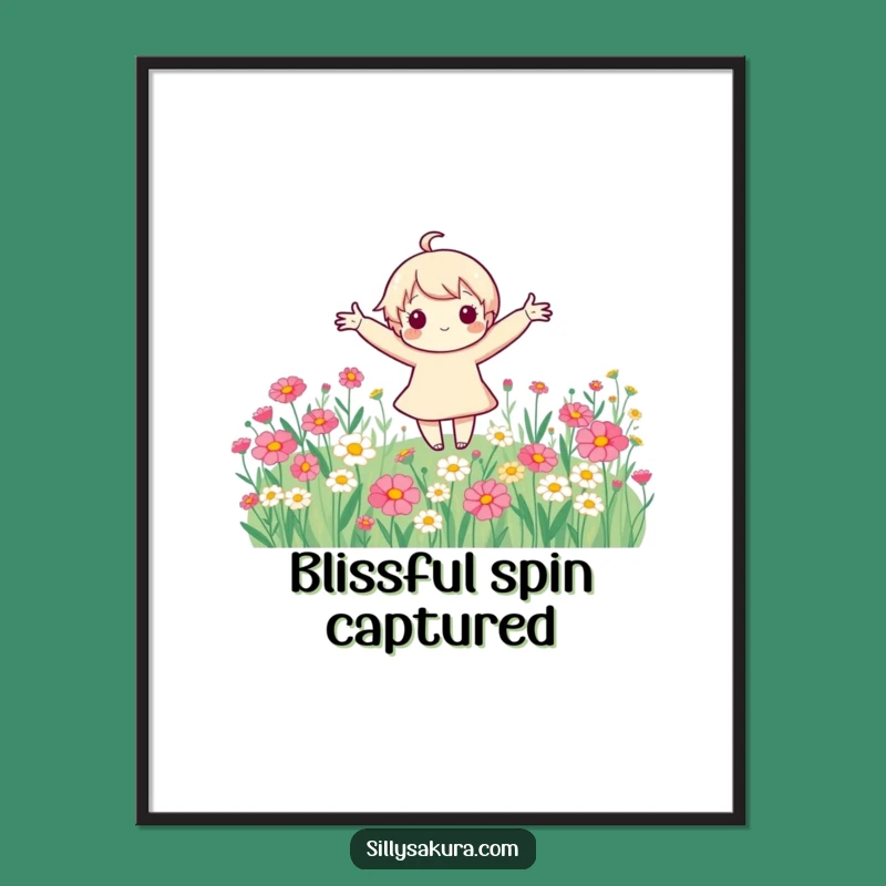 Funny Flower Spinner Meadow Digital Art: Instant Bliss, A Cheerful Funny Gift