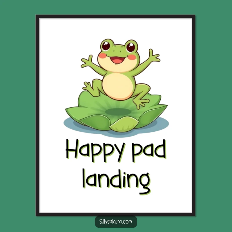 Funny Frog Lotus Digital Art: Instant Whimsy with Joyful Jumps