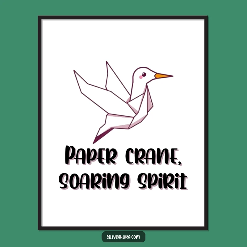 Funny Giggle Crane Digital Art: Instant Laughs with a Soaring Origami Bird