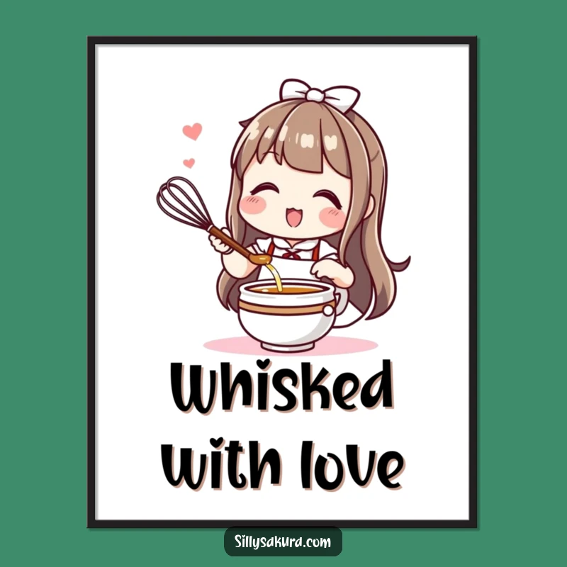 Funny Kawaii Tea Maker Digital Art: Instant Whisking Fun, Perfect Gift