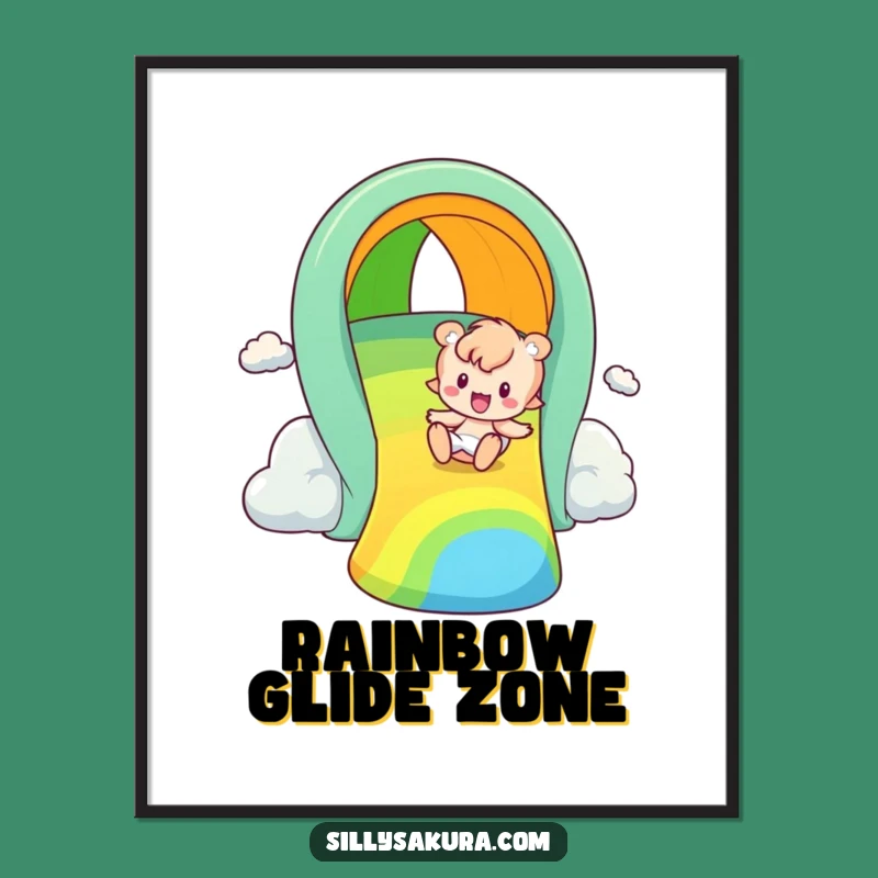 Funny Rainbow Slider Digital Print: Instant Playful Joy for Walls