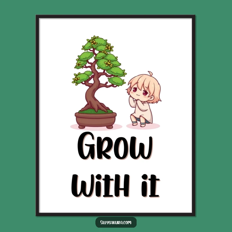 Funny Bonsai Digital Print: Hilarious Gardener Wall Art for Instant Charm