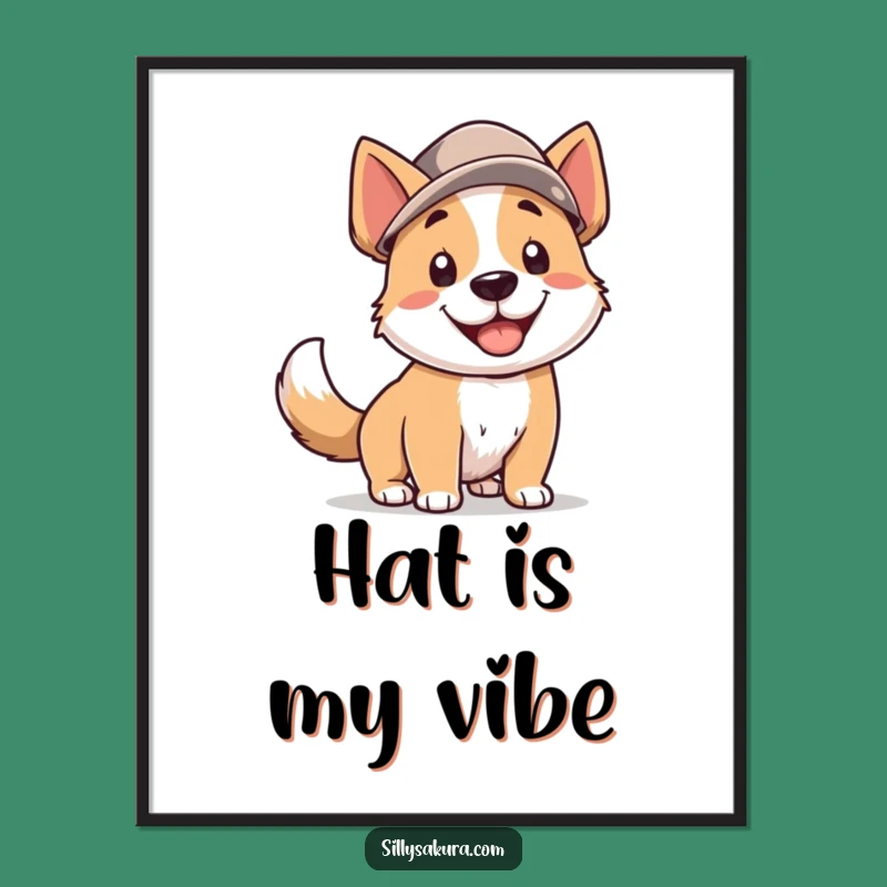 Funny Dog Hat Digital Art: Instant Joyful Decor with a Wagging Tail