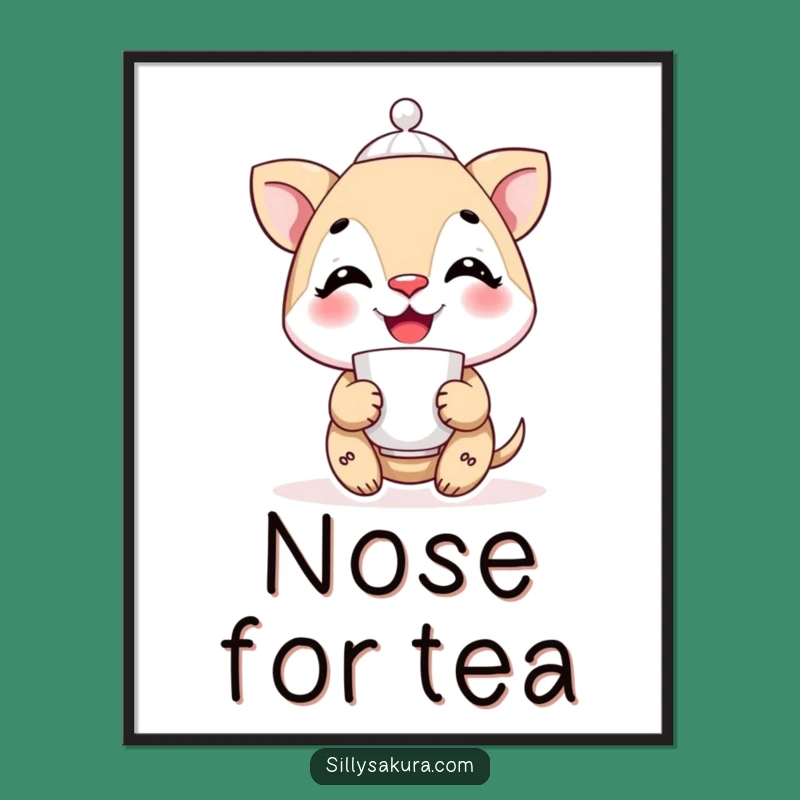 Funny Tea Balancer Still Life Digital Art: Instant Elegance, A Witty Funny Gift