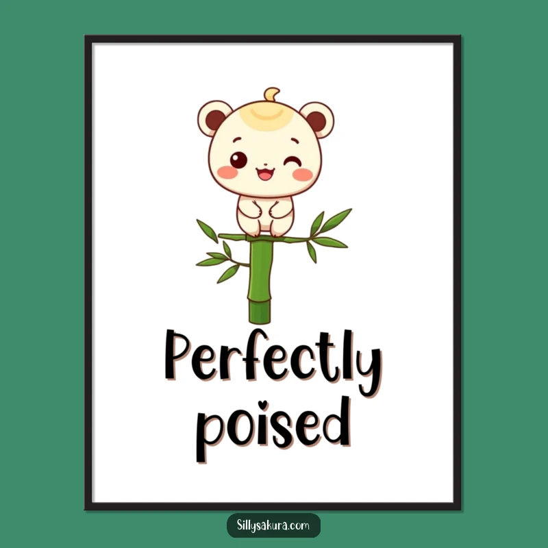 Funny Bamboo Balance Digital Art: Instant Zen for Your Space