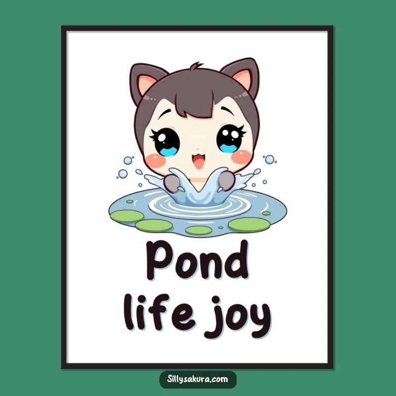 Funny Digital Art: Character's Pond Joy, Instant Hilarious Wall Decor