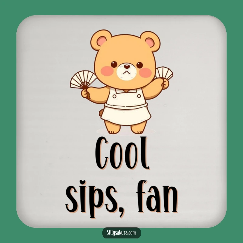 Funny Bear Chef Drink Coaster: Protect Surfaces with Culinary Humor