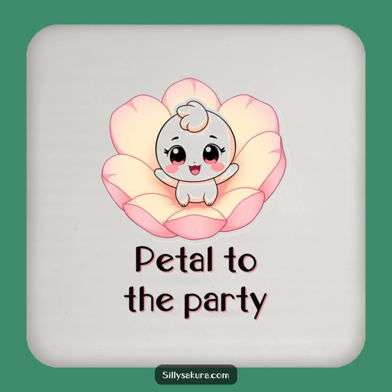 Funny Bouncing Petal Character Coaster - Cheerful Table Decor