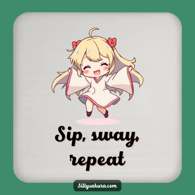 Funny Dancing Character Drink Coaster: Protect Surfaces with Flowing Sleeve Fun