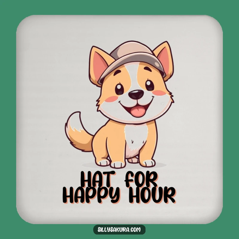 Funny Dog Hat Coaster: Protect Surfaces with Wagging Tail Charm