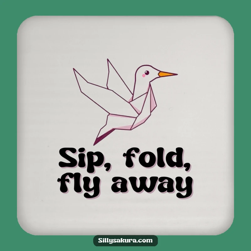 Funny Giggle Crane Coaster: Protect Surfaces with This Hilarious Origami Bird