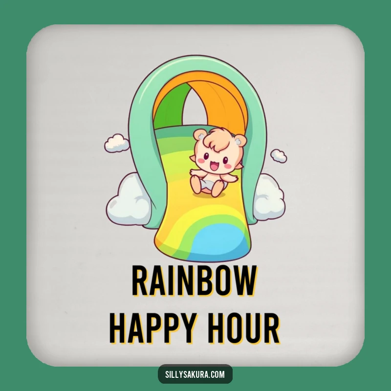 Funny Rainbow Slider Coasters: Protect Surfaces with Playful Style