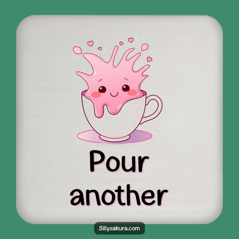 Funny Tea Cup Overflow Coaster: Happy Surface Protection Fun