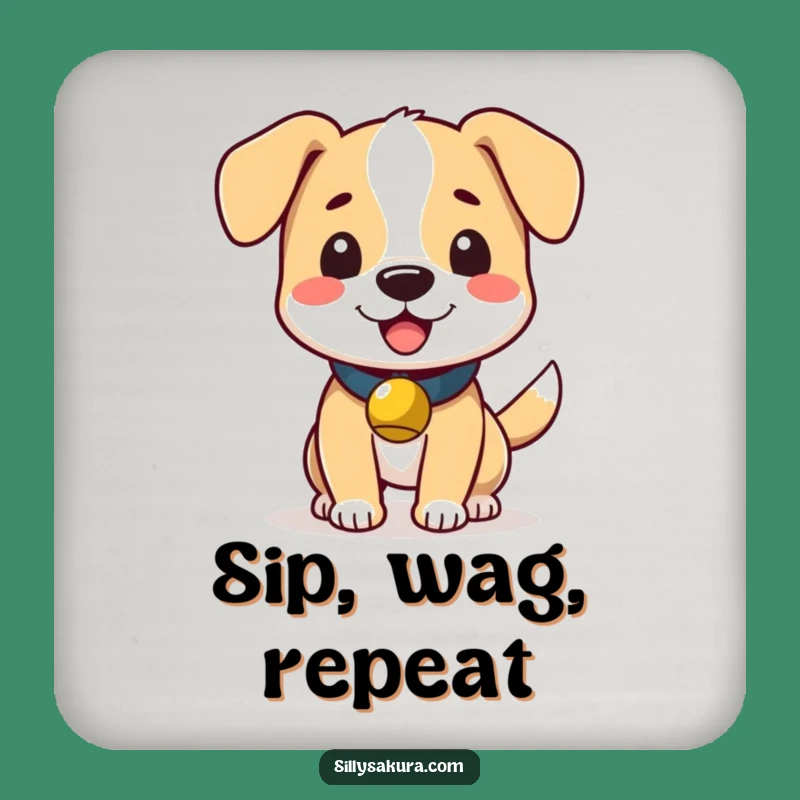 Funny Wagging Dog Bell Coasters: Protect Surfaces - Cute Funny Gift Set