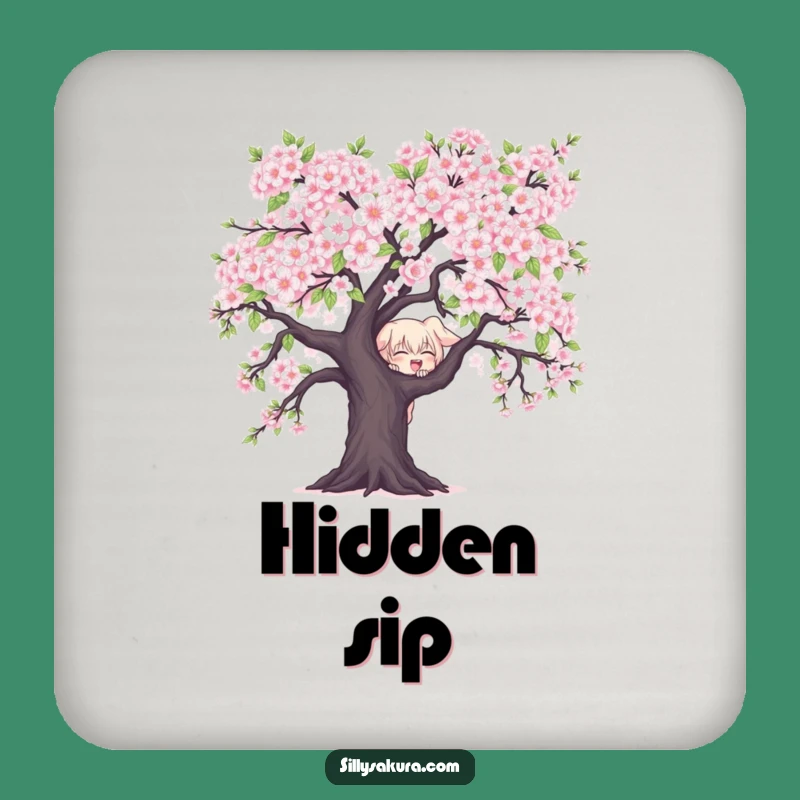 Funny Mischievous Character Coaster: Peek-a-Boo Humor, Perfect Spring Drink Accessory Gift