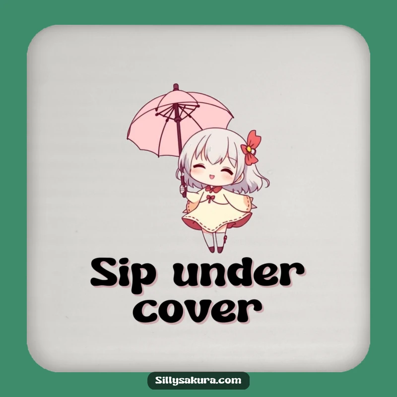 Funny Parasol Twirl Coaster: Protect Surfaces with Humorous Elegance