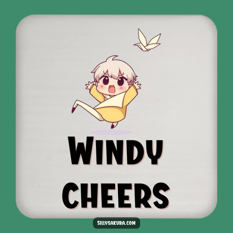 Funny Surprised Character Coaster: Wind Gust Humor, Perfect Unexpected Drink Accessory Gift