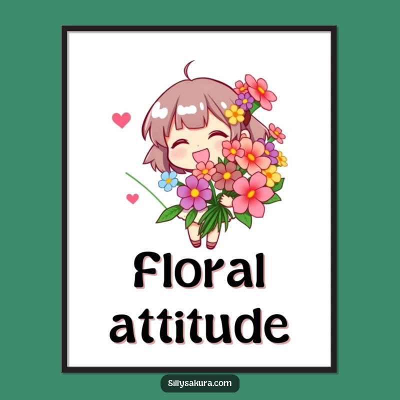 Funny Flower Poster: Brighten Your Walls with Joyful Art!