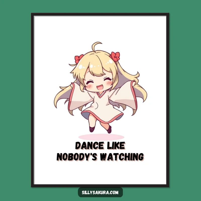 Funny Dancing Character Poster: Vibrant Flowing Sleeves Art for Your Walls