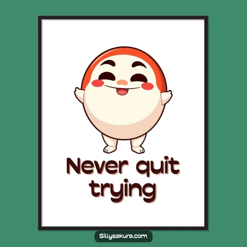 Funny Daruma Doll Poster: Inspiring Character Art for Determined Decor