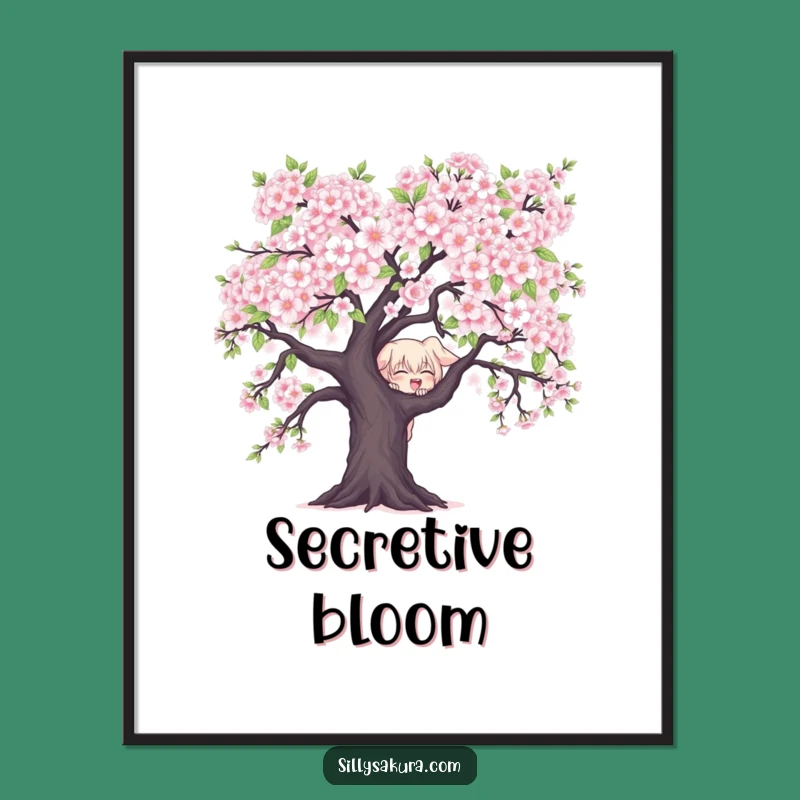 Funny Mischievous Character Poster: Peek-a-Boo Humor, Perfect Spring Wall Art Gift