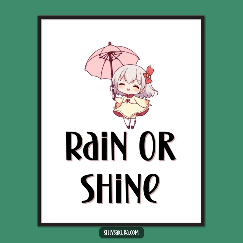 Funny Parasol Twirl Poster: Elegant Humorous Wall Art