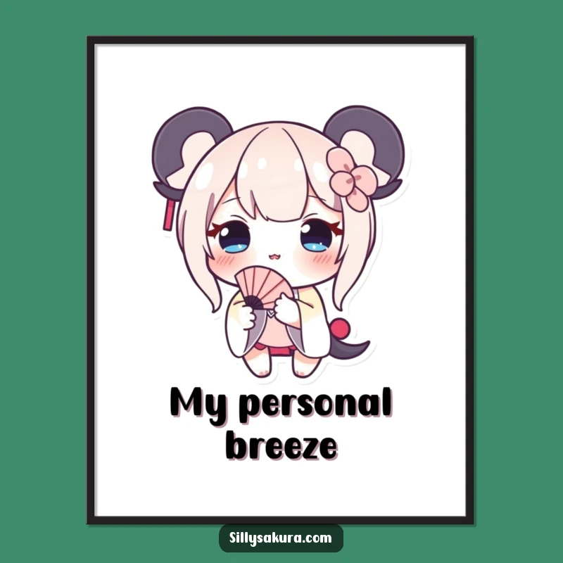 Funny Shy Character Poster: Adorable Blushing Fan Art, Perfect Humorous Decor Gift