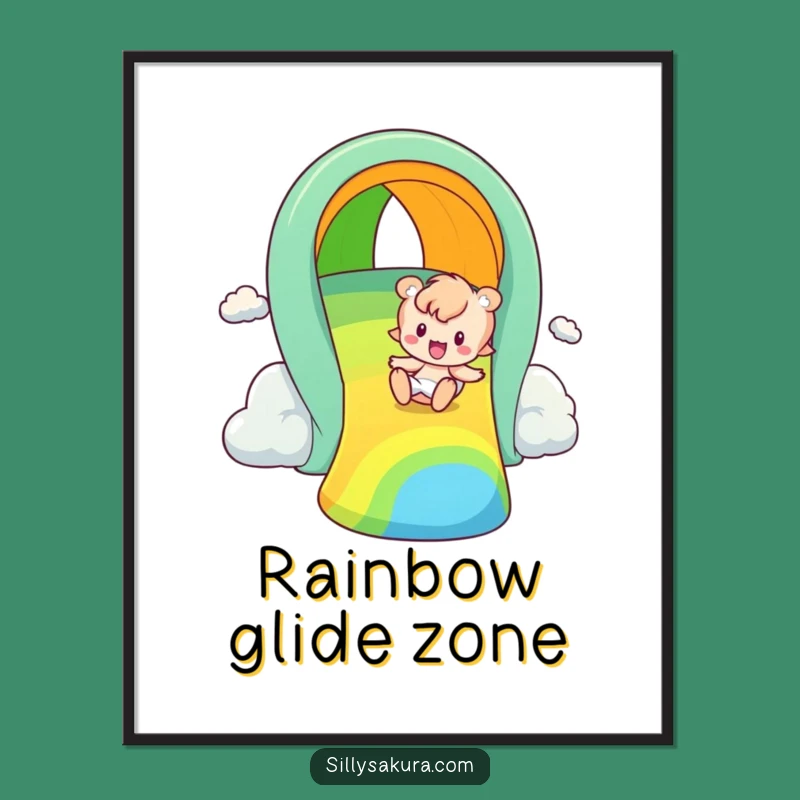 Funny Rainbow Slider Poster: Brighten Your Walls with Playful Art