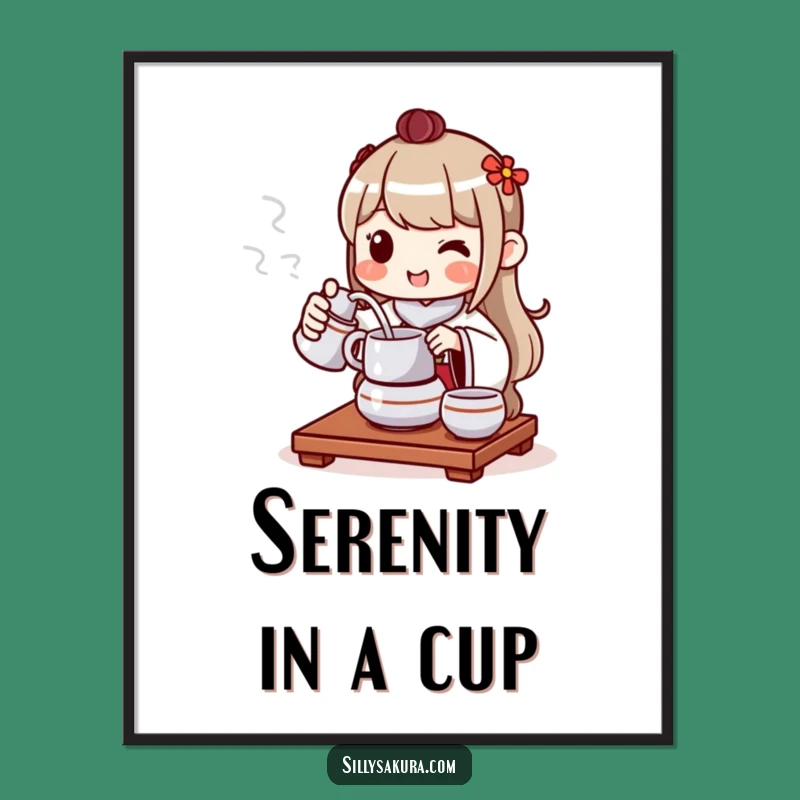 Funny Tea Ceremony Poster: Peaceful & Humorous Wall Art