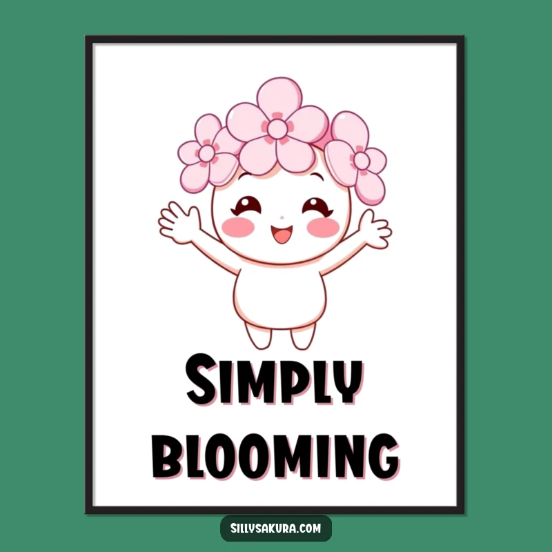 Funny Cherry Blossom Poster - Cheerful Wall Art and Spring Gift!