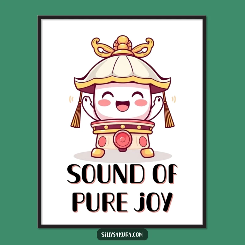 Funny Temple Bell Poster: Decorate with Joyful Vibrations and Humor