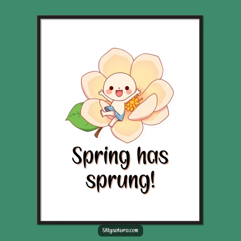 Funny Kawaii Blossom Kick Poster: Brighten Any Room, A Cheerful Funny Art Gift