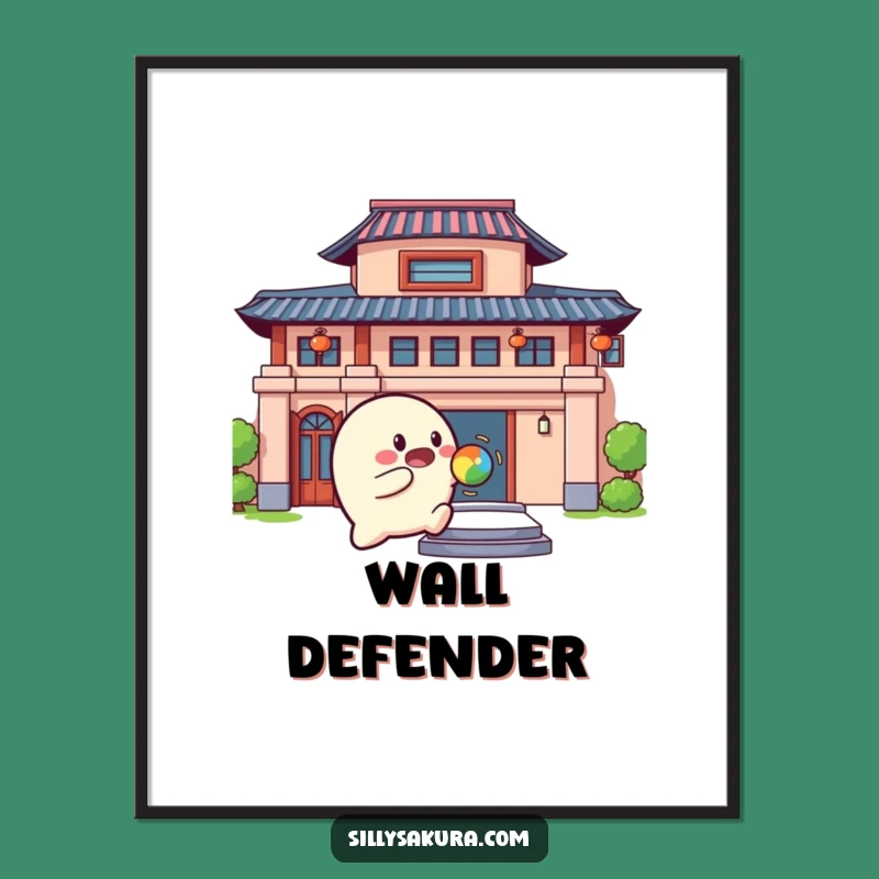 Funny Bouncing Character Poster: Playful Art, Hilarious Wall Decor Gift