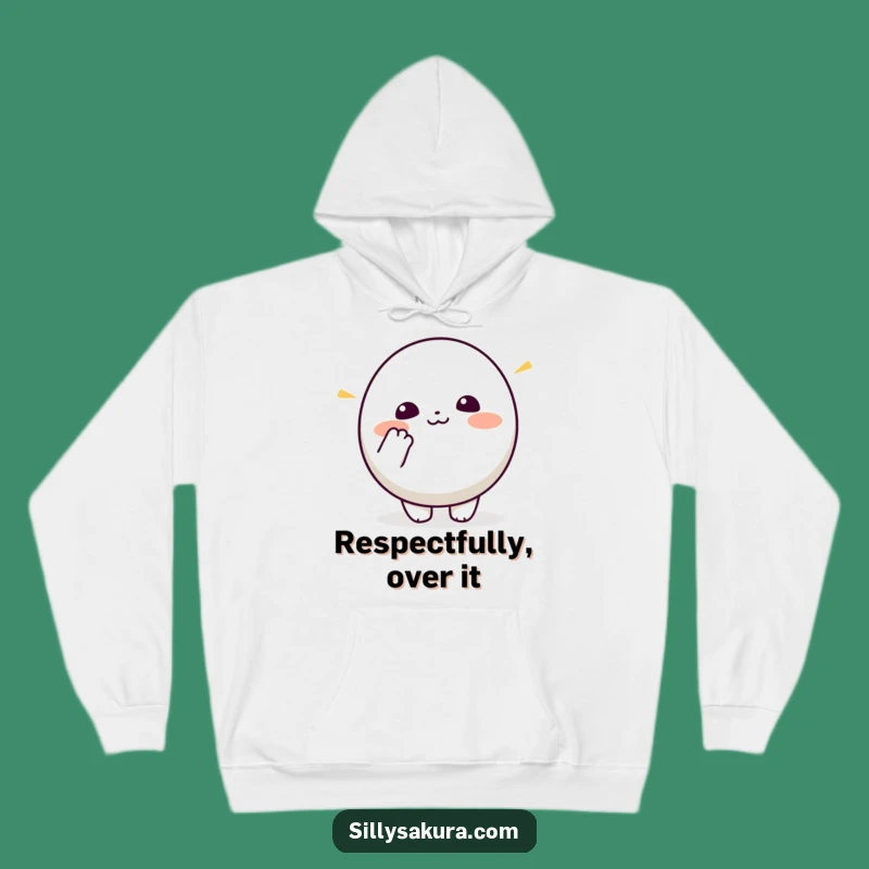 Cozy Funny Kawaii Bowing Hoodie: Warm Up with Cute Character's Respectful Gesture