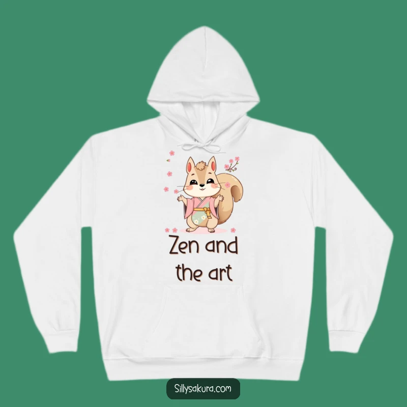 Cozy Funny Squirrel Kimono Hoodie - Juggling Cherry Blossoms Warm Gift
