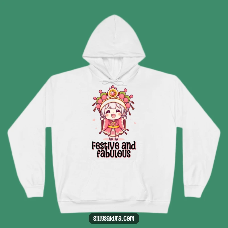 Cozy Funny Kawaii Festival Hoodie: Festive Warmth, Perfect Gift